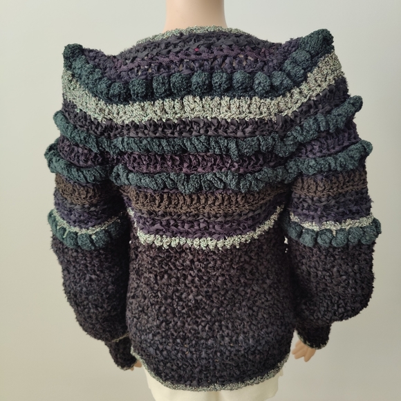 Vintage Estelle Gracer 1982 Vintage Ribbon Sweater Jacket - Picture 8 of 12